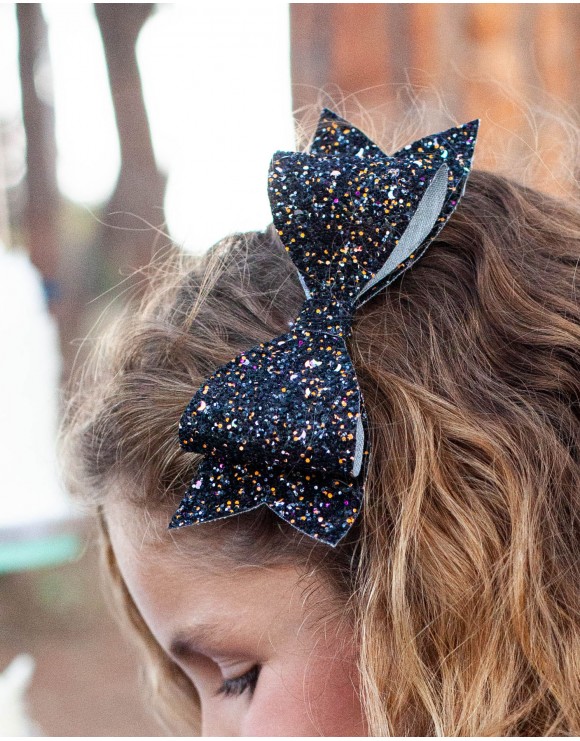 Lazo purpurina negro