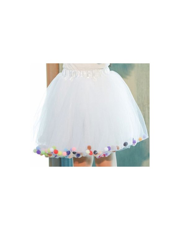 Falda de tul pompones