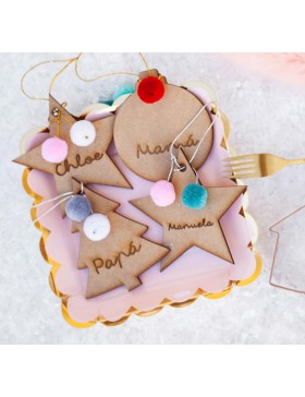 Bola de Navidad madera con grabado