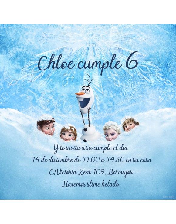 Invitación personalizada Frozen