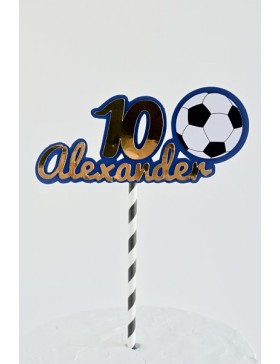 Topper Balón de fútbol Doble capa + Nombre + Edad