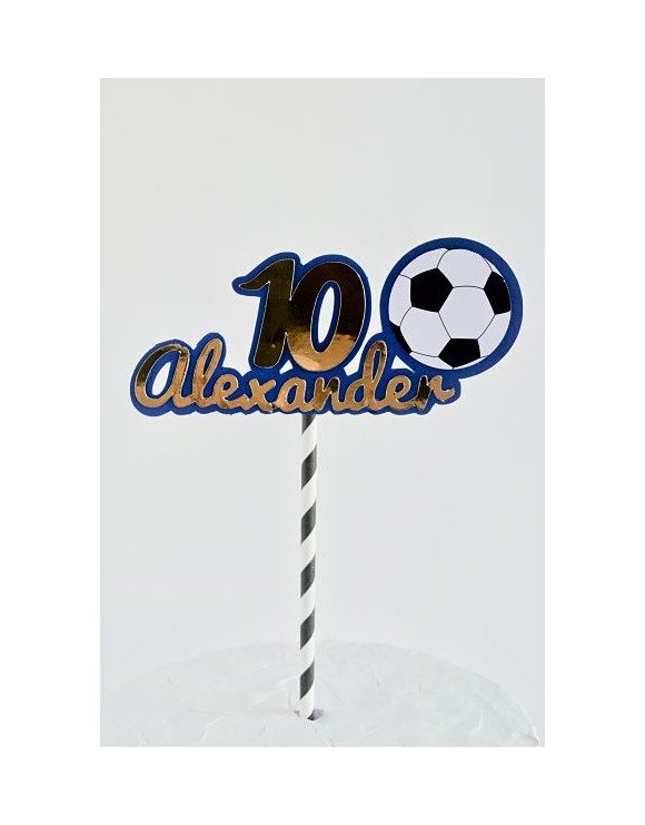 Topper Balón de fútbol + Nombre + Edad