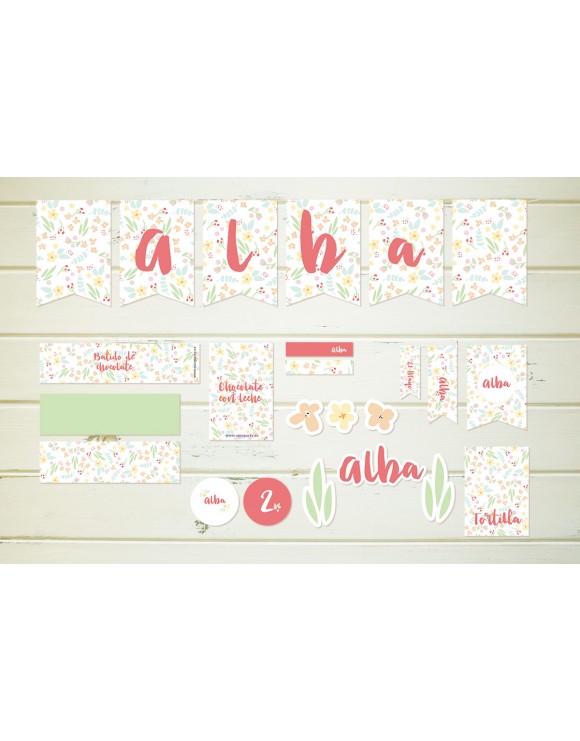 Kit de Fiesta Flores Pastel