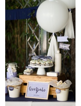 Comunión Rayas Azules Montada