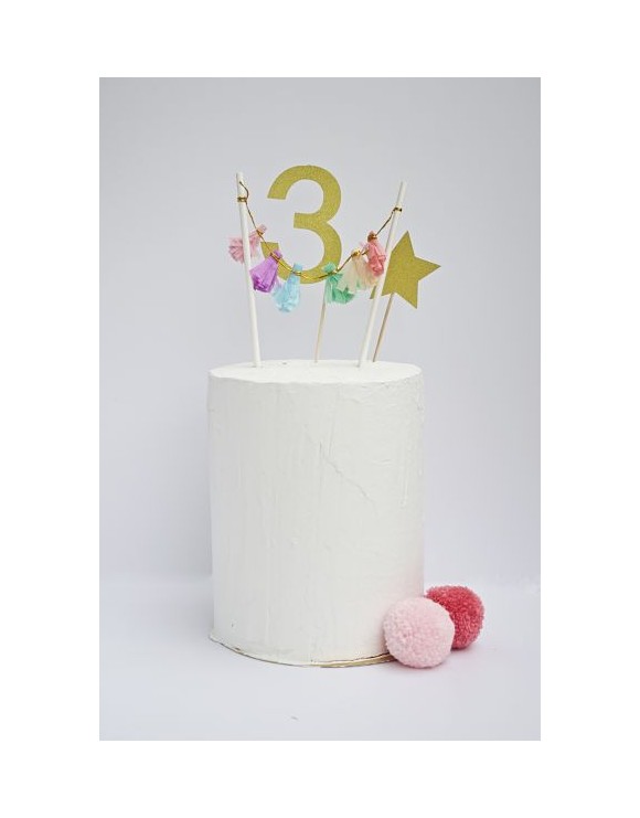 Topper guirnalda estrella con número