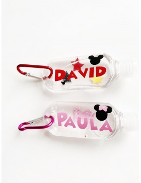 Bote gel hidroalcohólico con llavero Mickey