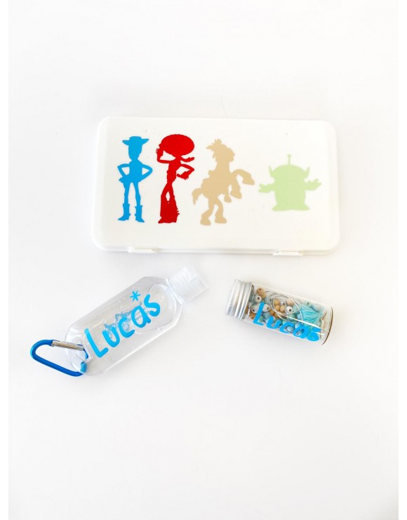 Pack Toy Story Cuelgamascarilla + Gel + Caja mascarilla