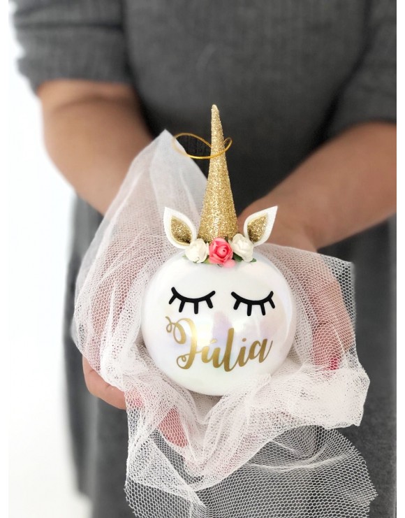 Bola de Navidad solidaria unicornio