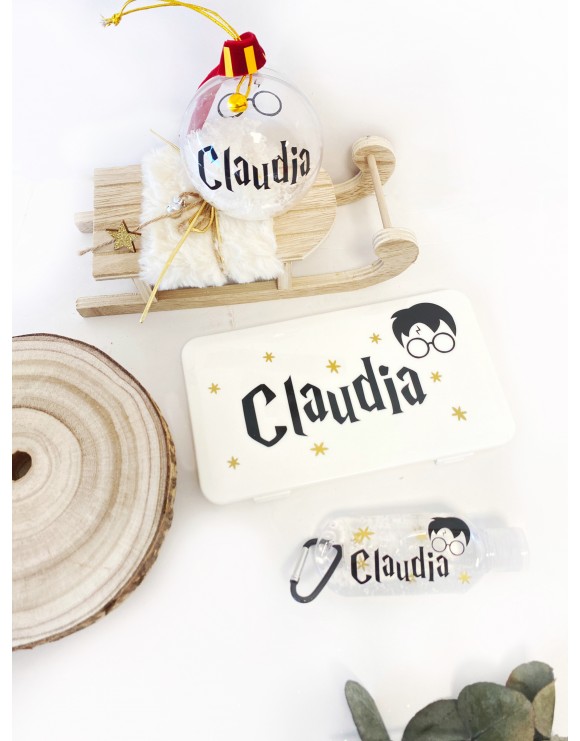 Pack bola Navidad +caja mascarilla + gel Harry Potter