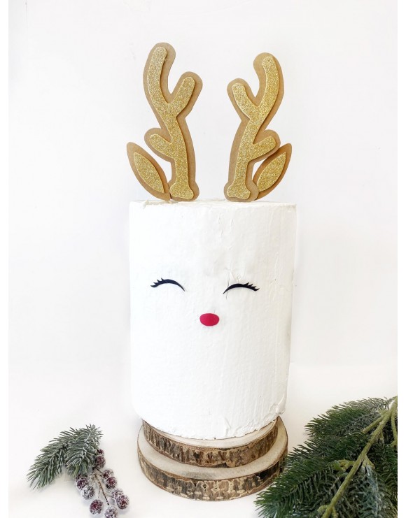 Topper Dorado Cuernos Reno