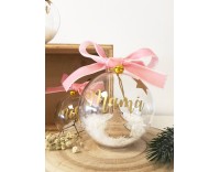 Bola de Navidad con Abeto de Madera