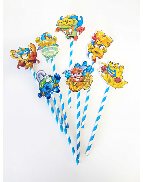 Toppers para tarta Superthings