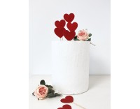 Topper corazones rojos