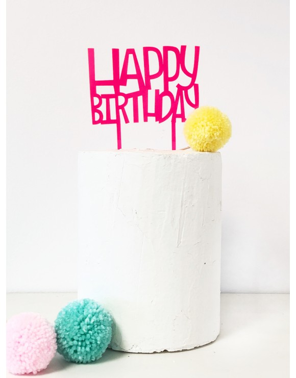 Topper Neón Happy Birthday