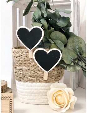 Mini pizarra corazon con pinza