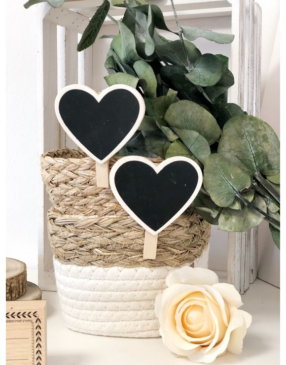 Mini pizarra corazon con pinza