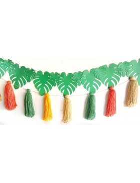 Guirnalda hojas selva + guirnalda lana
