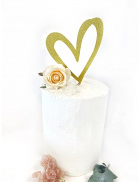 Topper corazón Gold