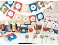 Kit de fiesta Los 3 cerditos Montado