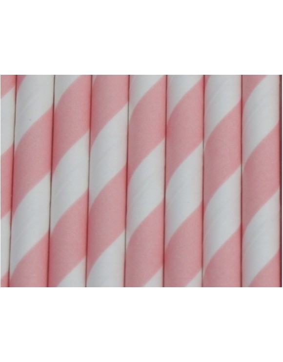 Pajitas de papel rosa (25 unds)