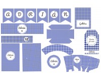 Comunión Vichy cuadros azules